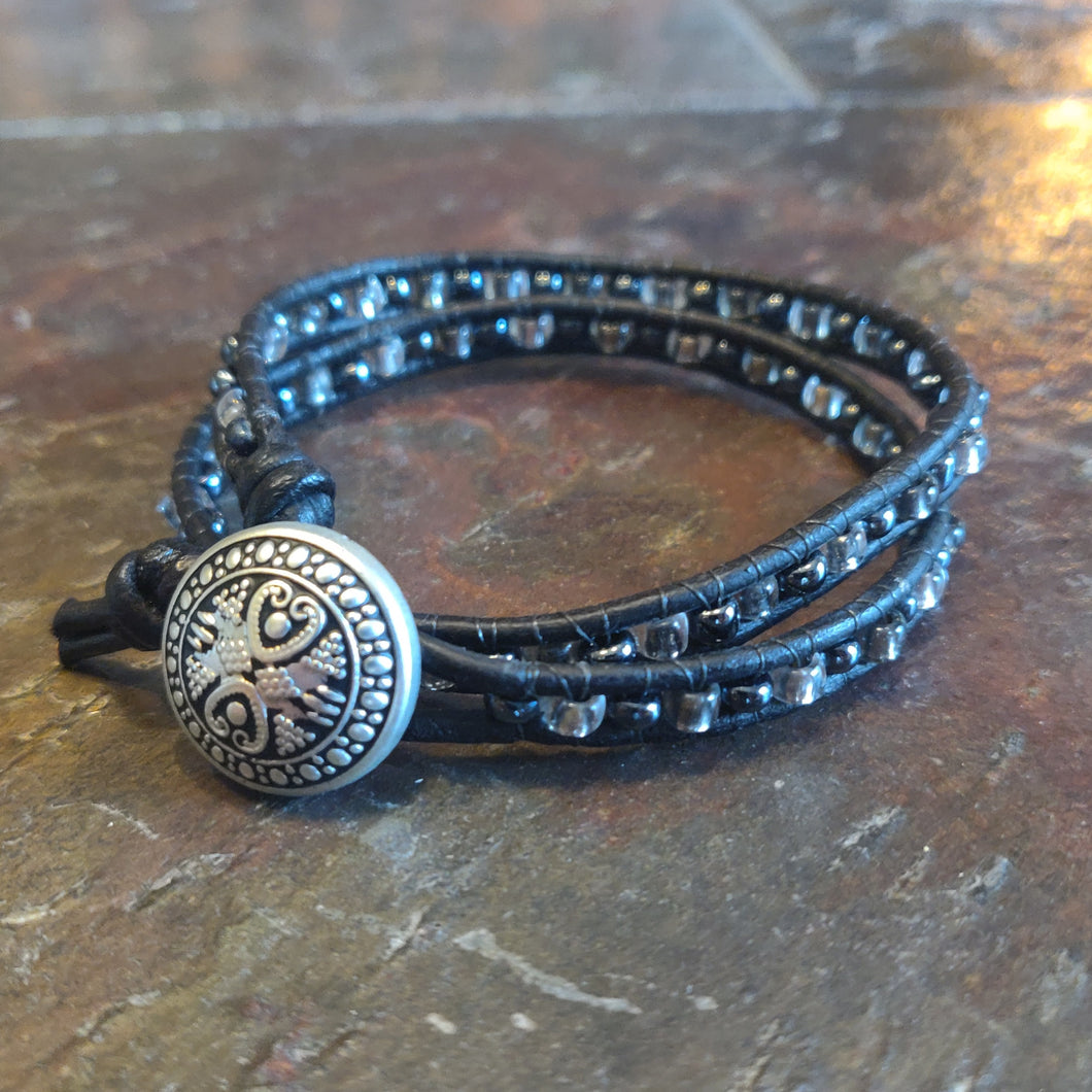 Double Wrap Leather Bracelet