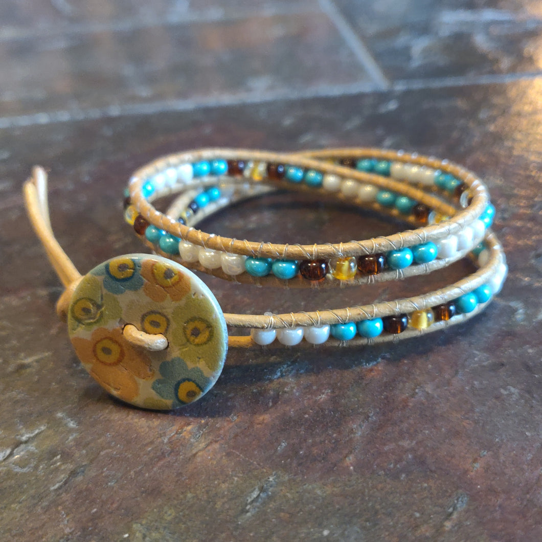 Double Wrap Leather Bracelet