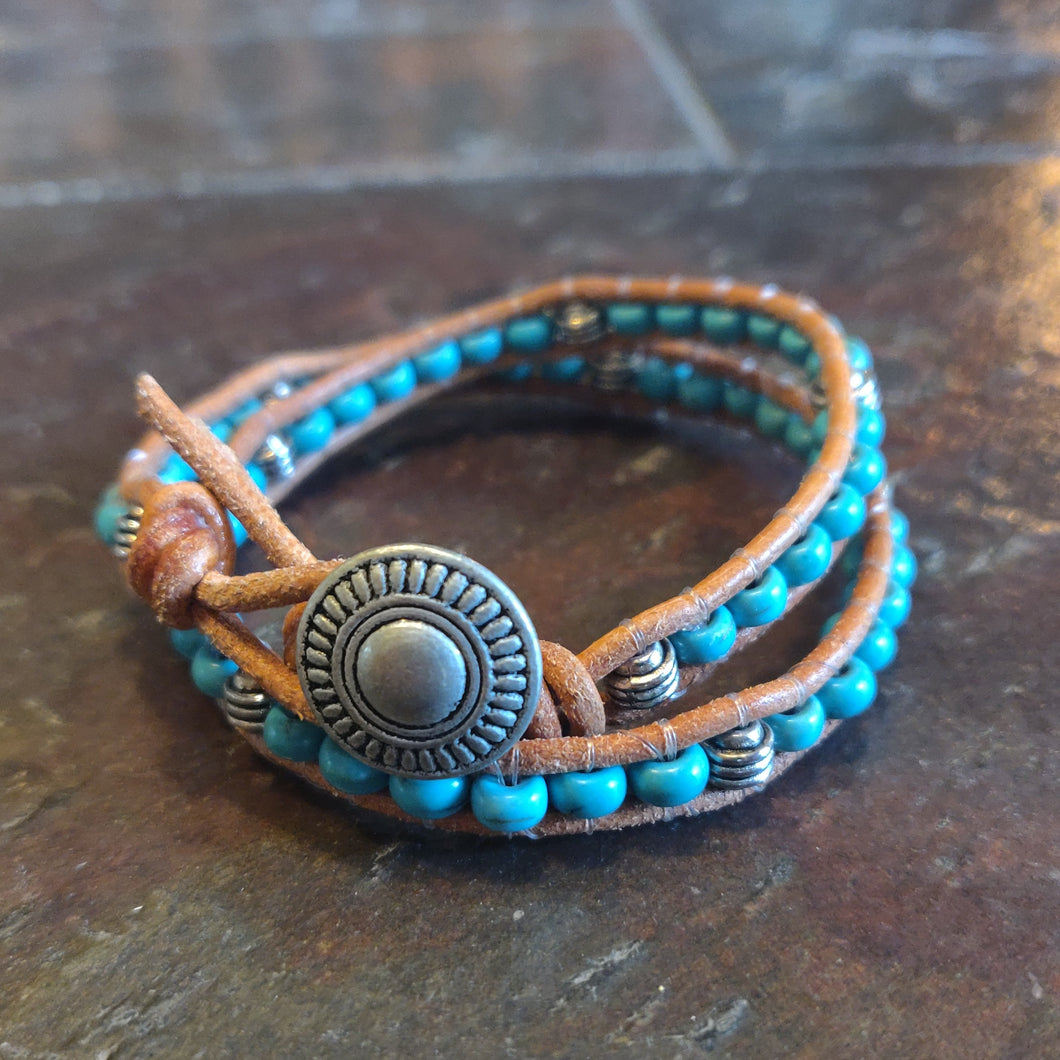 Double Wrap Leather Bracelet