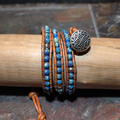 Three Wrap Leather Bracelet