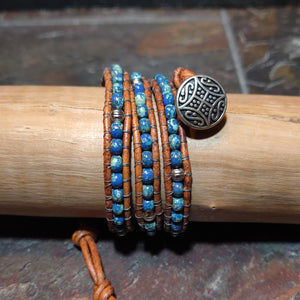 Three Wrap Leather Bracelet