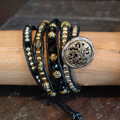 Four Wrap Leather Bracelet