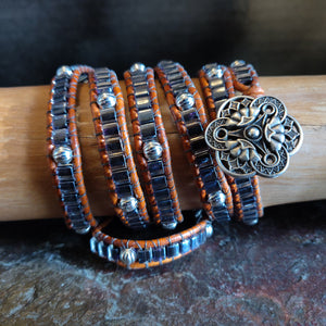 Five Wrap Leather Bracelet