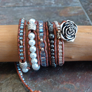 Five Wrap Leather Bracelet