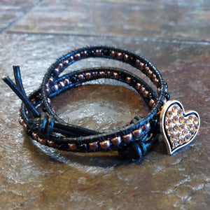 Double Wrap Leather Bracelet