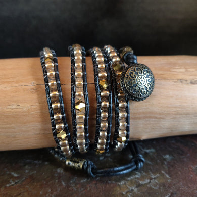 Four Wrap Leather Bracelet