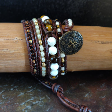 Four Wrap Leather Bracelet