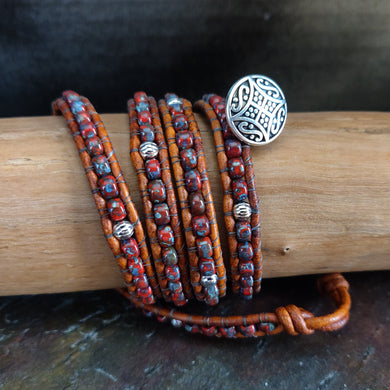 Four Wrap Leather Bracelet