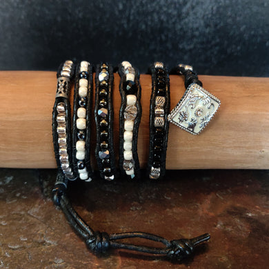 Five Wrap Leather Bracelet