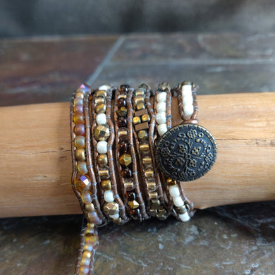Five Wrap Leather Bracelet